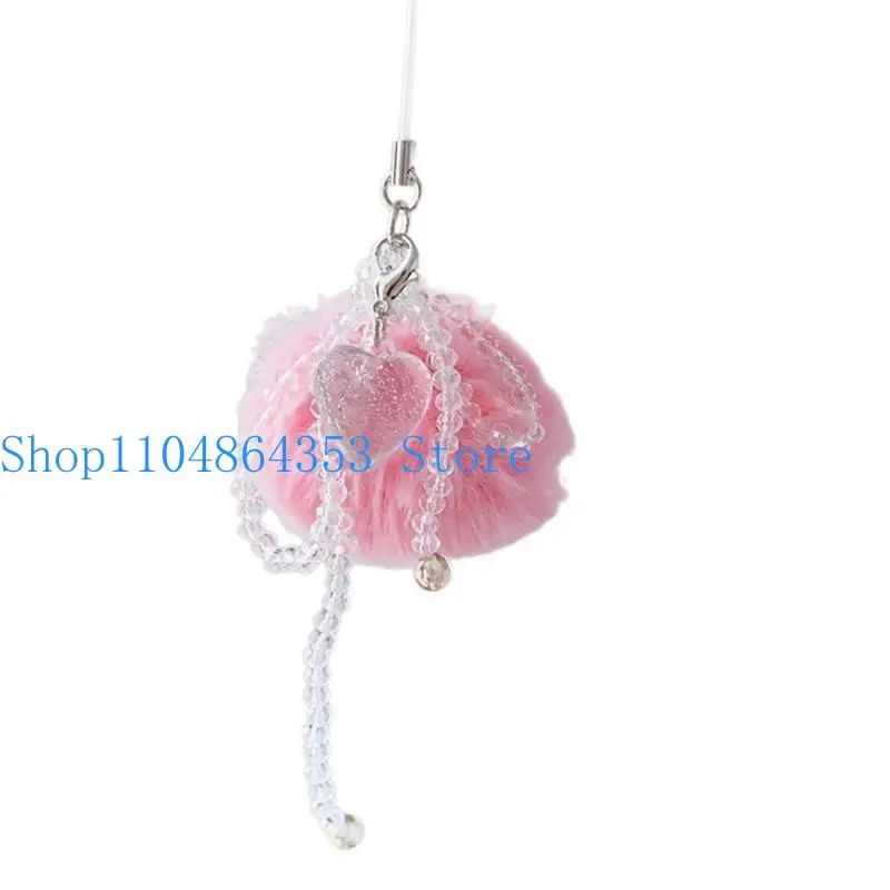652F Sweet Bead Heart Star Hangings Pendant Phone Strap Sweet Bag Decoration