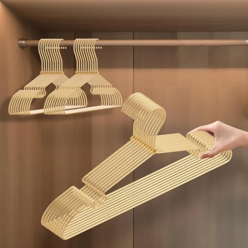 

10pcs Gold Adult Kids Pet Clothing Hangers Sleek and Durable Shirt Clothes Hangers Lightweight and Sturdy Perfect for Suits Dres