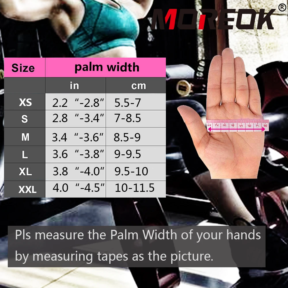 MOREOK Workout Gloves Gym Gloves for Man Women Wrist Guard Sports Dumbbell Riding Non-Slip 3MM Gel Pad Bodybuild Fitness Gloves