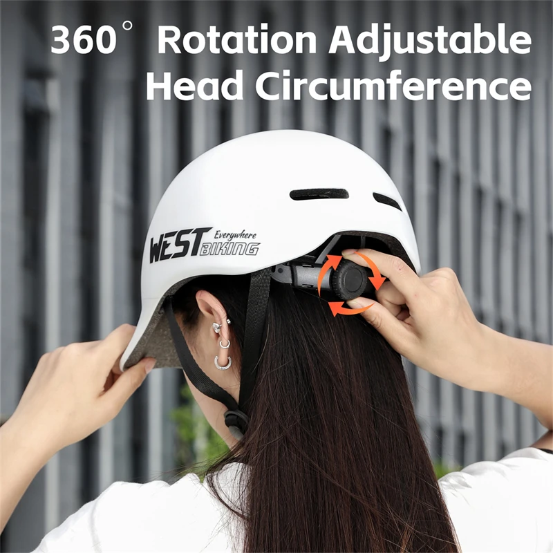 WEST BIKING Commuter Cycling Helmet Motorcycle Helmet Baseball Cap Half Helmet Scooter MTB Cycling Safety Hard Hat Adults