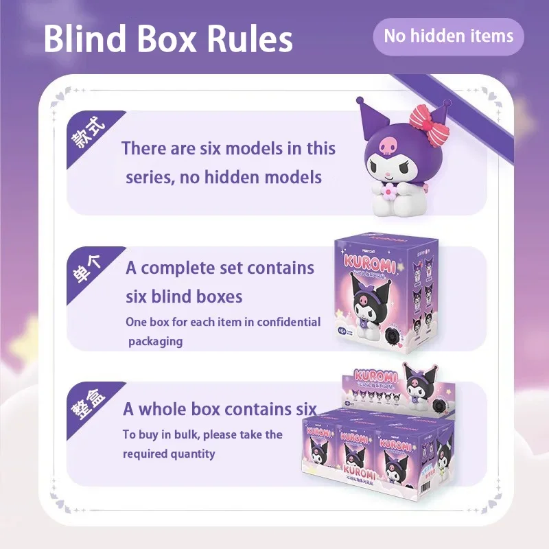 Genuine Sanrio Série Kuromi Blind Box, Handheld Portátil Pequeno Ventilador, Fantoche Ornamento, Periférico, Meninas Presente