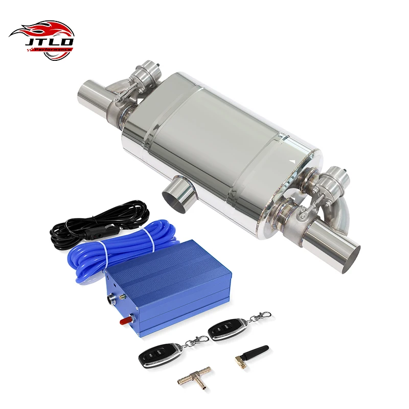 

63mm/76mm Dual Valve Exhaust Muffler with Remote Controller - 304SS Pneumatic Sound System for Car Upgrade