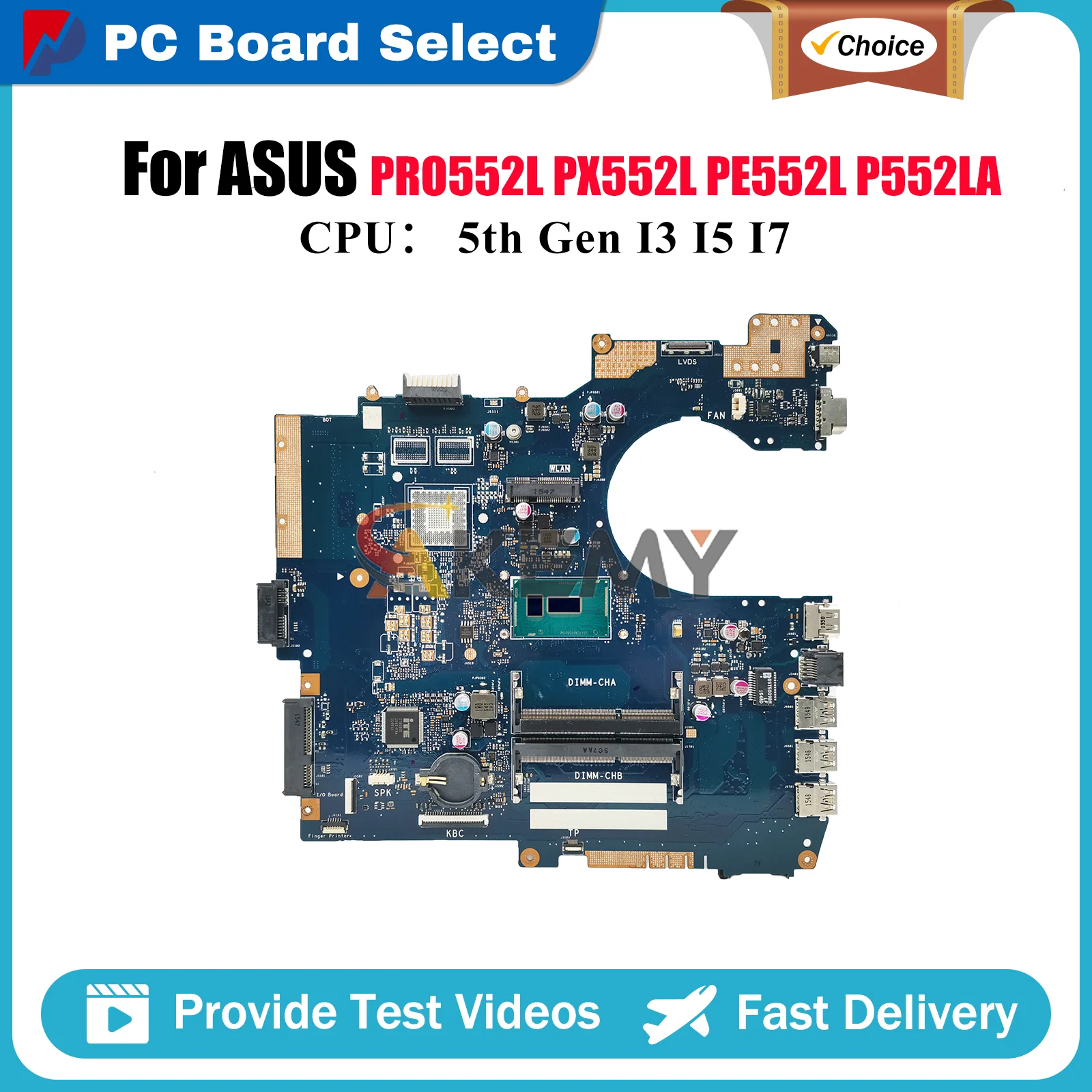 P552LA Laptop Motherboard For ASUS ProArt PRO552L PX552L P552L PE552L P552LA P552LJ Mainboard W/ I3 I5 I7 CPU Tests OK Fast Ship