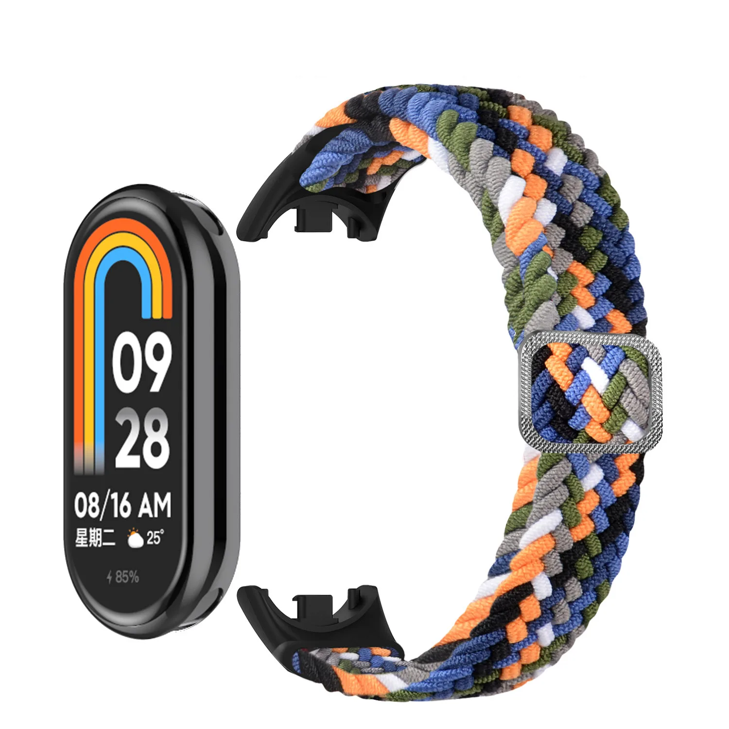 Elastic Nylon Adjustable Watchband for Xiaomi Mi Band 8 / NFC Replacement Bracelet Men Women Sport Strap