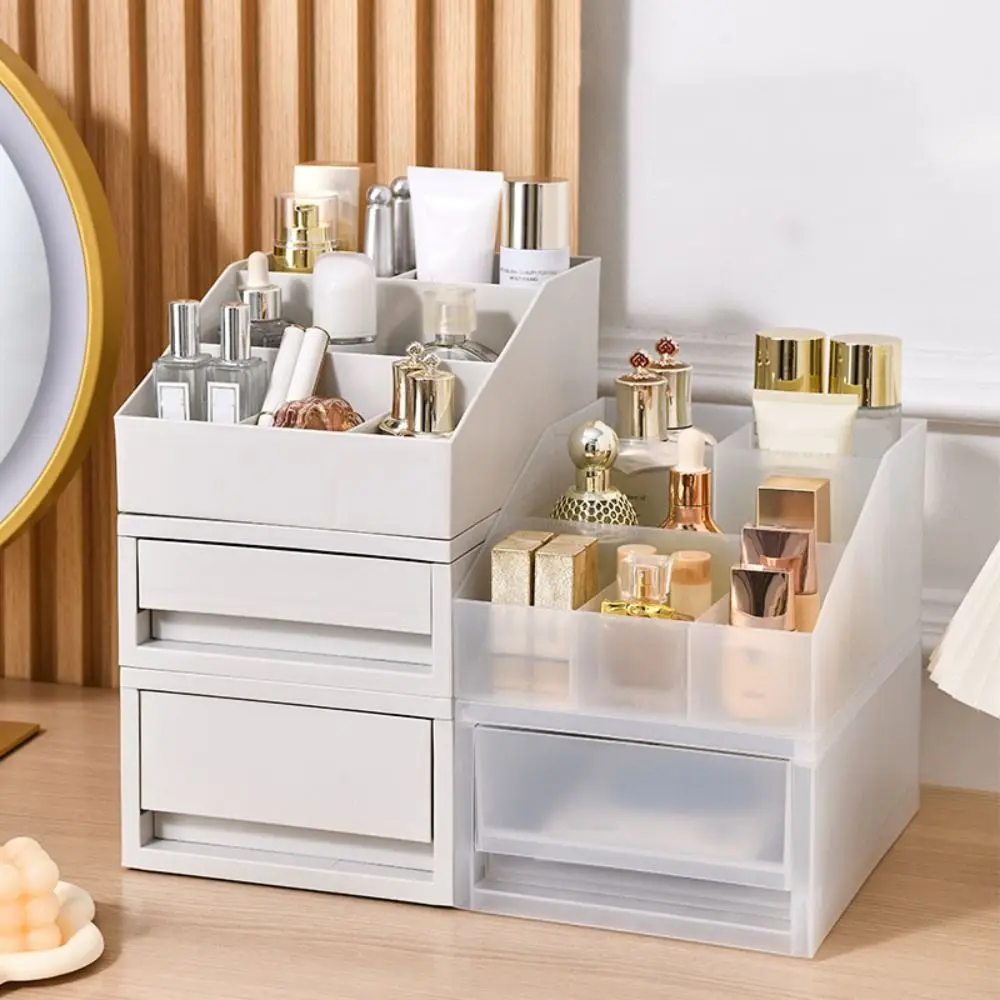 

Стильный ящик для хранения косметики, многослойный настольный органайзер большой емкости, многоцелевой контейнер для канцелярских принадлежностей