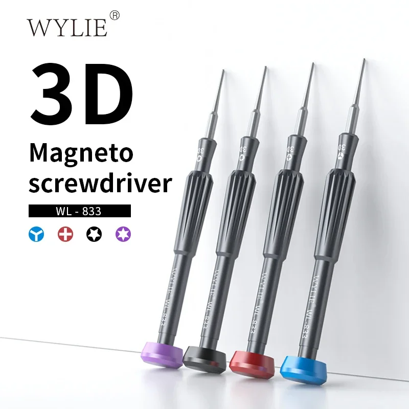 WYLIE WL-833 3D Precision Screwdriver Set For Mobile Phone Professional Disassembly Non-Slip Magnetic High Hardness S2 Bits Tool