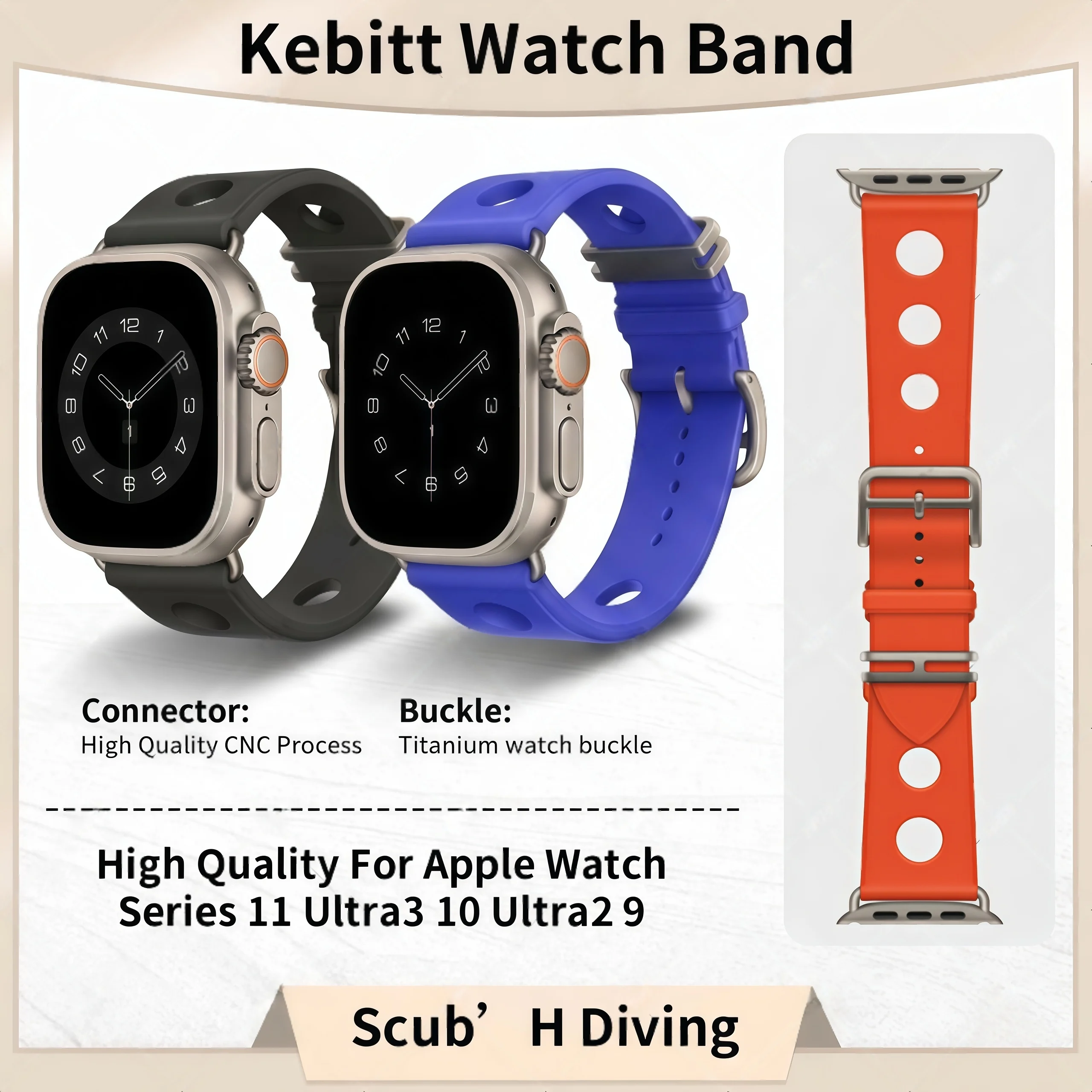 Rubber Strap Diver - Tali Jam Tangan Selam Kebitt Scub'