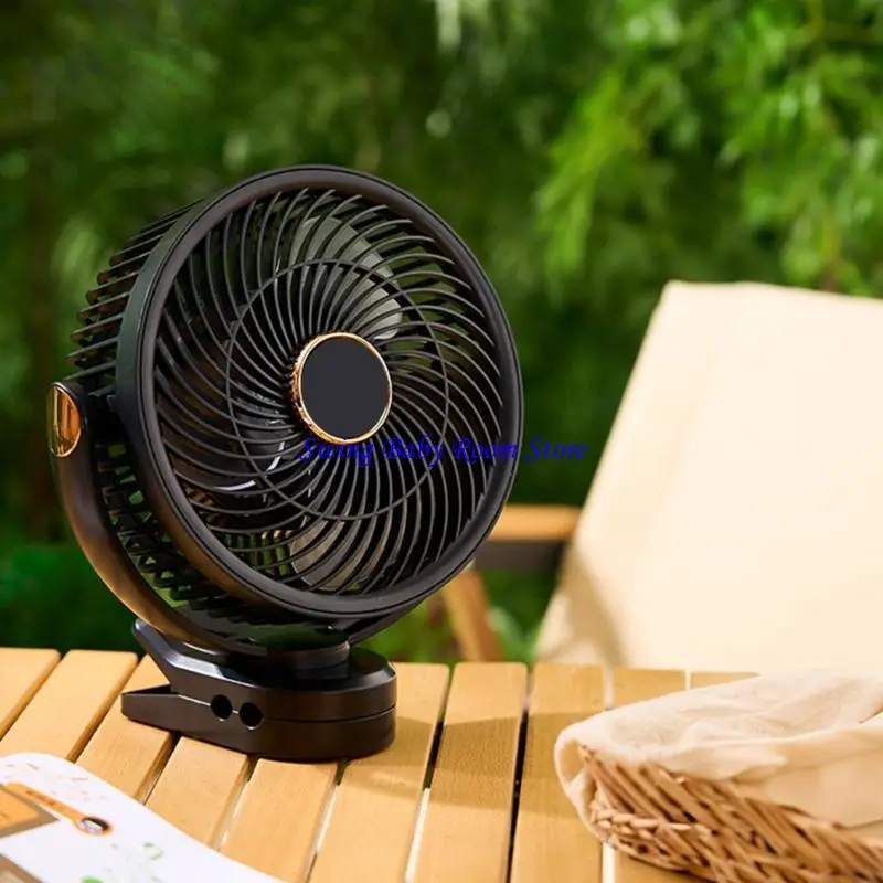 

K1AD Перезаряжаемый вентилятор клипа со светодиодным ночным освещением USB Powered 5 Speeds 8000 мАч тихий охлаждающий для