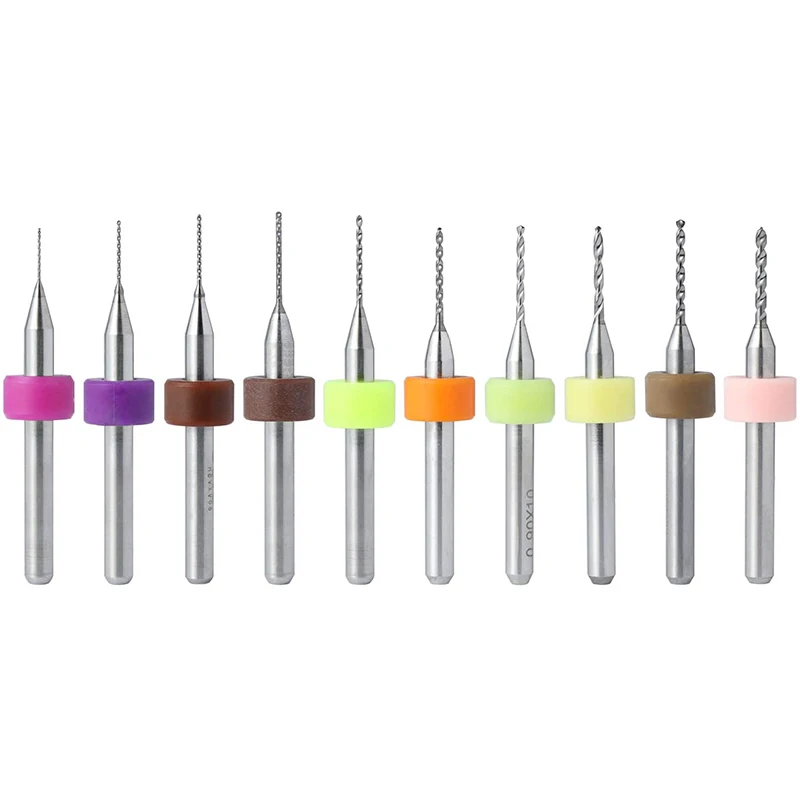 Juego de brocas PCB de 30 piezas, 0,3-1,2 Mm, brocas de enrutador de flauta en espiral de 1/8 pulgadas, cortador de fresado para grabado de placa de circuito impreso