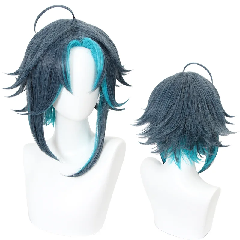 Xiu Dan Genshin Impact Xiao Cosplay Perücke Zweifarbiger Spielstil Abschiedsstoß 455Y