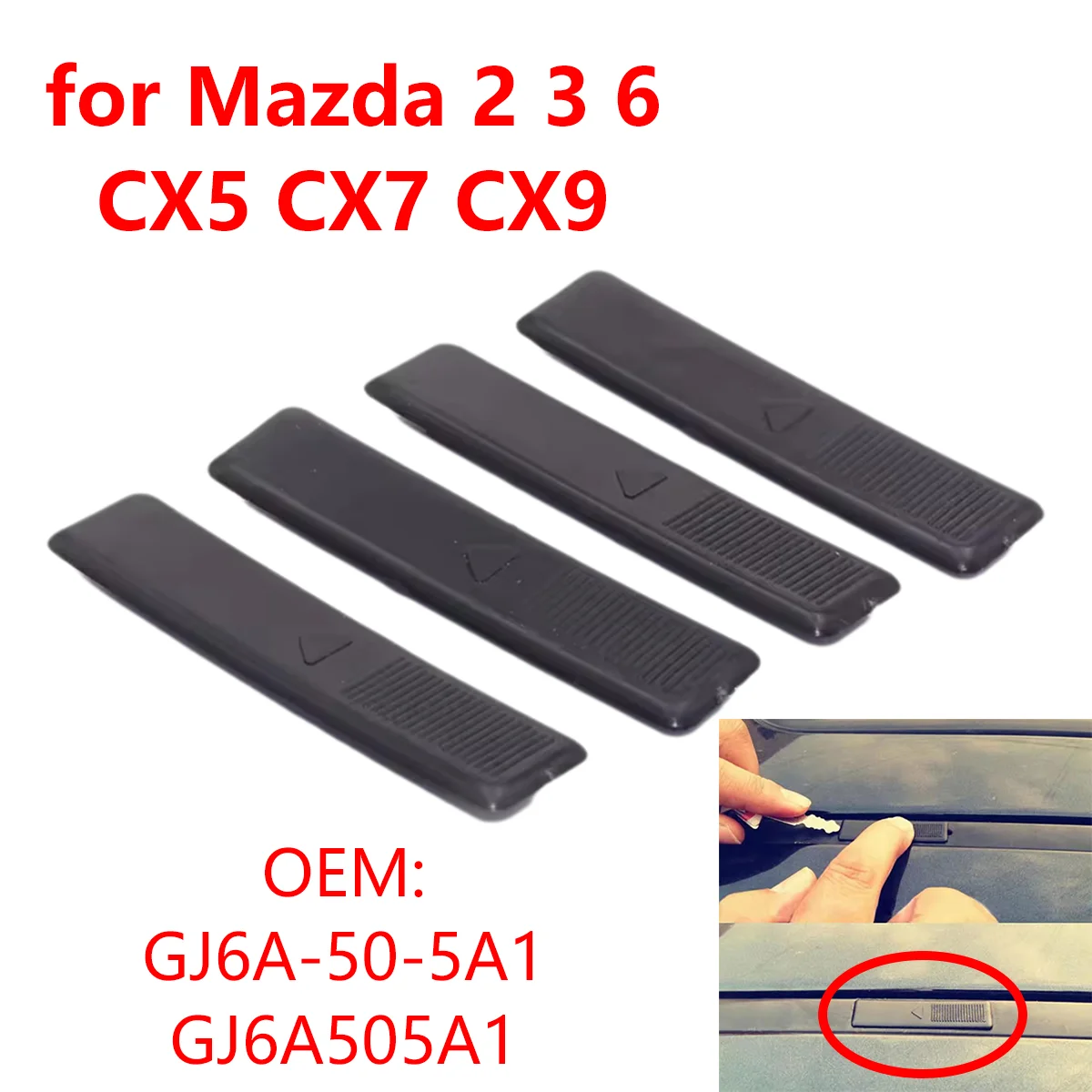 2Pcs/4Pcs GJ6A-50-5A1 Car Roof Rail Rack Moulding Trim Seal Drip Clip Cover Cap for Mazda 2 3 6 CX5 CX7 CX9