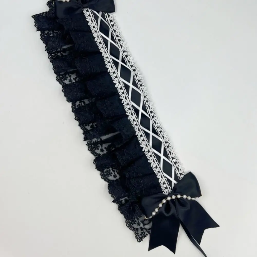 لطيف الحلو لوليتا الدانتيل عقال اللؤلؤ JK تكدرت هيرباند الشريط القوس إكسسوارات الشعر لوليتا مشبك شعر الفتيات