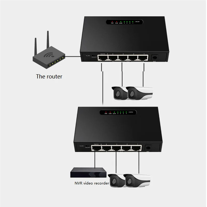 

M85K RJ45 Ethernet PoE Switch Desktop Ethernet Network Switch US Plug