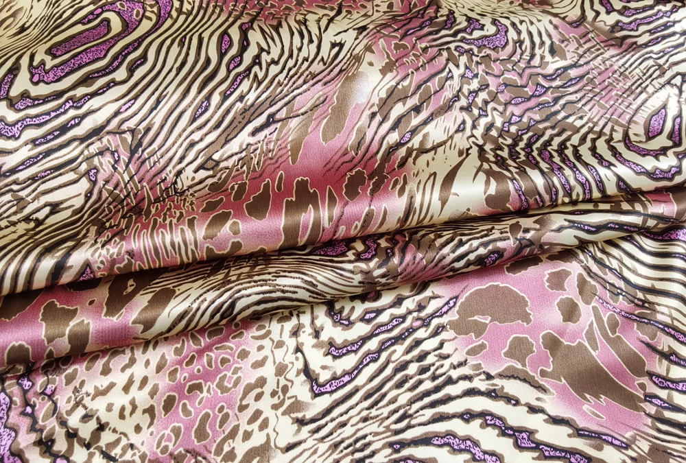 58" breit | 2 Meter | 5 Meter | Satinstoff Charmeuse weicher Schal DIY Material afrikanisches Patchwork Leopardenmuster – Detail 11