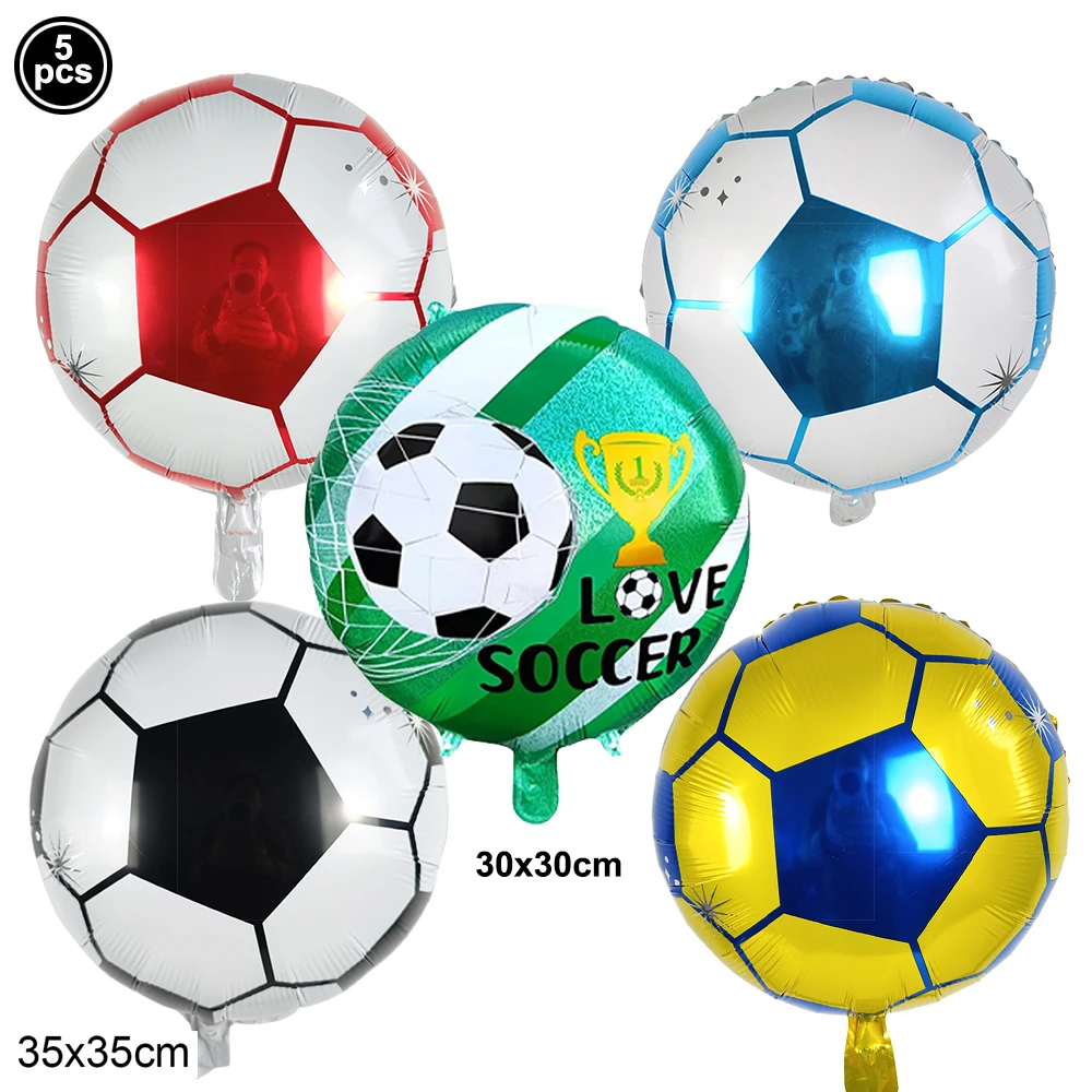 5Pcs Soccer Aluminum Foil Balloon Trophy Balloons Kids Football Theme Birthday Party Baby Shower Football Club Decor Supplies view 6