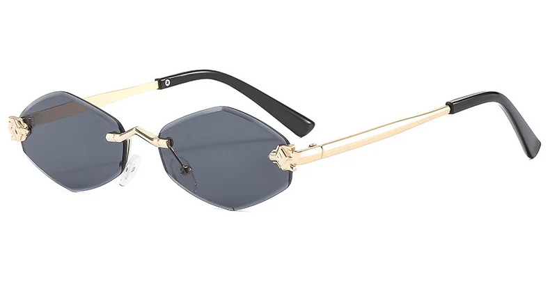 Rahmenlose Rhombus personalisierte Damen-Sonnenbrille, elegante und vielseitige klassische Sonnenbrille, luxuriöse und hochwertige Sonnenbrille UV400.