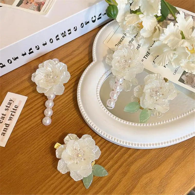 10/5/3/1PCS French Romantic Super Fairy Camellia Hairpin Hairpin Girly Style Retro Side Bangs Clip Elegant Sweet Headwear