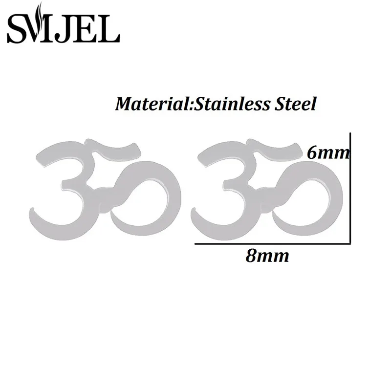 SMJEL Orecchini con simbolo OM alla moda per donna Uomo Moto Meditazione Yoga Gioielli fitness minimalisti Borchie in acciaio inossidabile