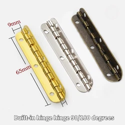 4pcs Hinges + 24 screw Rounded Long 6 Holes Silver/Antique bronze/Gold 65*15mm Retro Decor Chest Wood Jewelry Box 90/180 Degree