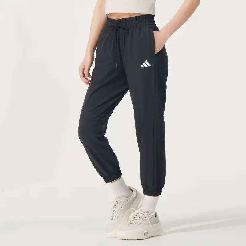 new 2026 Sport Adidas Womens Woven Pants JZ2173 Elastic Waist Drawstring Casual Trousers