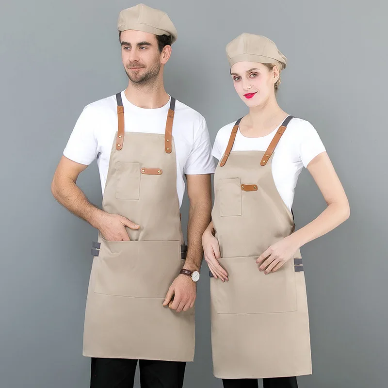 Custom logo bib long cowboy girl apron kitchen chef diy apron restaurant hotel bar men waiter baking cleaning barber general