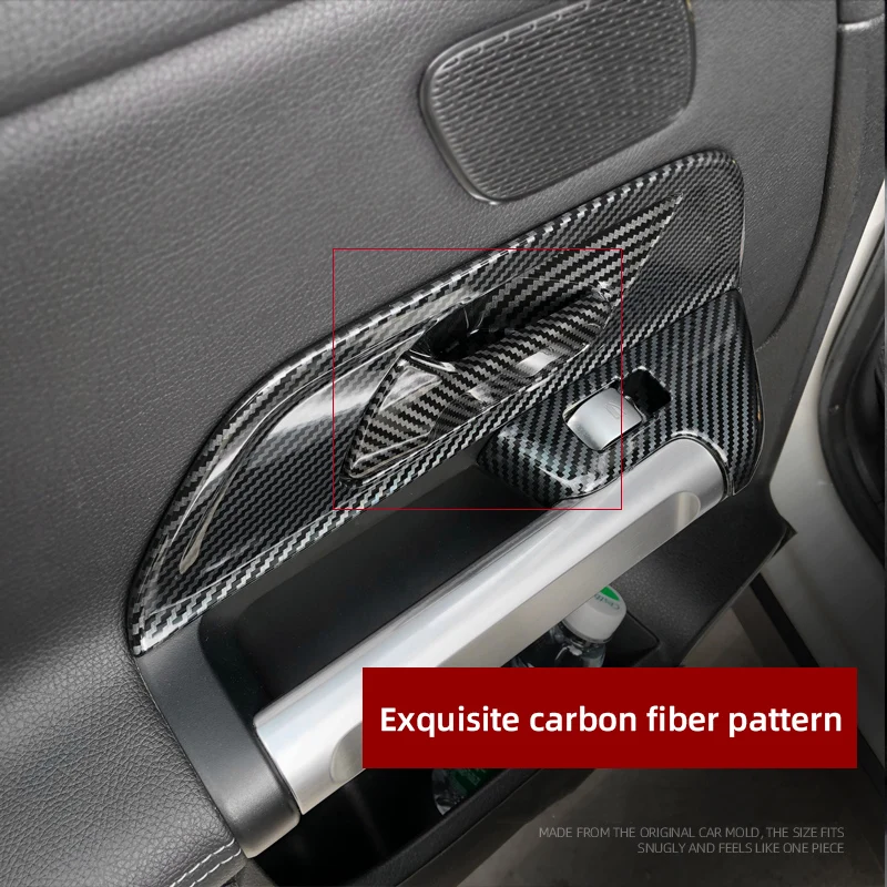 ABS Decorative Cover For The Interior Door Handle Of A Car Carbon Fiber Pattern Fo Mercedes-Benz GLB EQB EQA B-A-CLA-CLASS