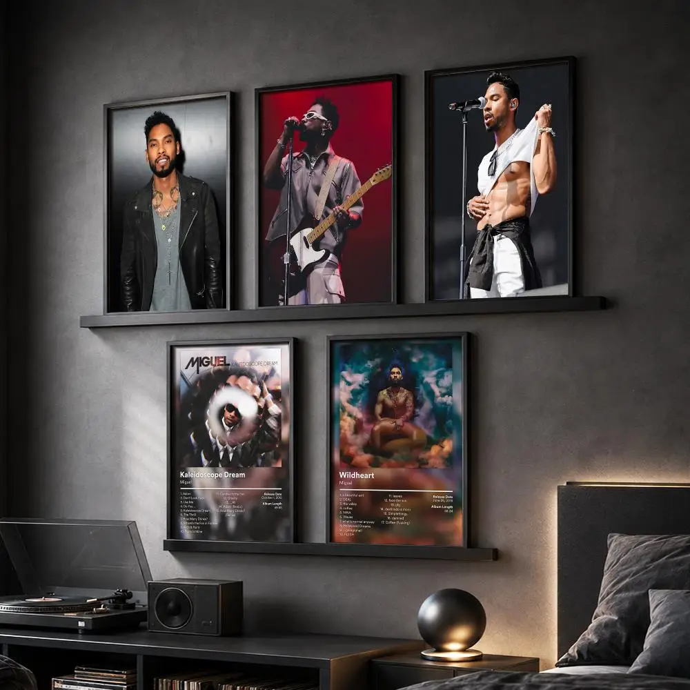 M-Miguel Rapper Album Painting Calligraphy Canvas Poster Hallway Bedroom Living Room Home Bar Decoration Interior Wall