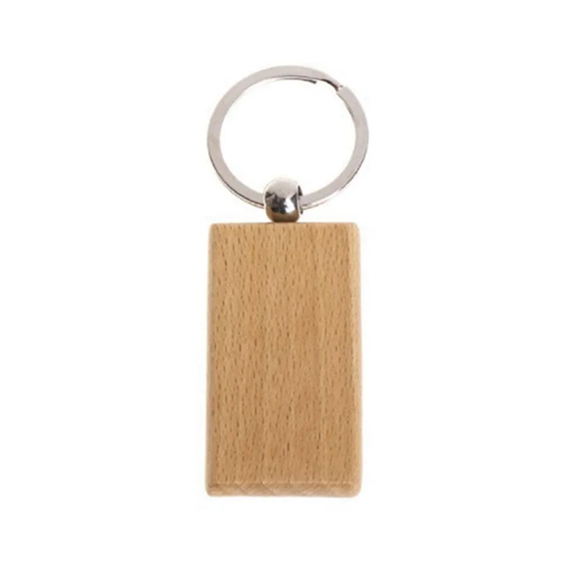 240 Blank Wooden Wooden Keychain DIY Wooden Keychain Key Tag Anti-Lost Wood Accessories Gift