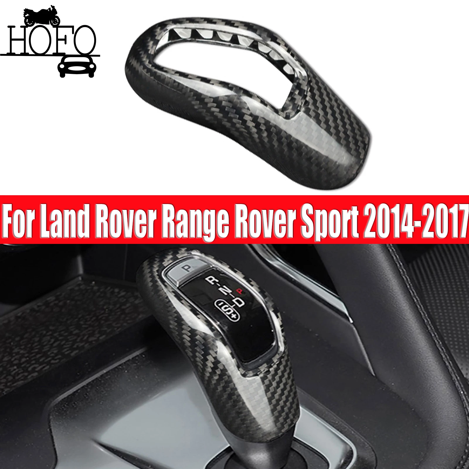 

Real Carbon Fiber Car Center Gear Shift Knob Cover Case For Land Rover Range Rover Sport 2014-2017