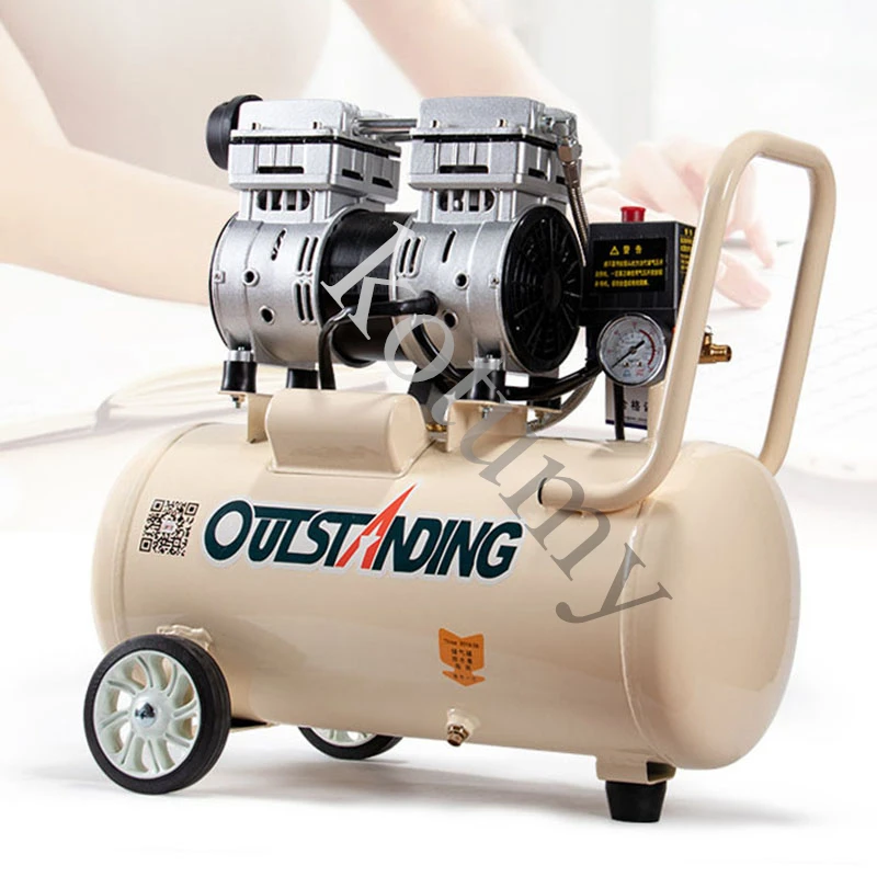 550W 8L Industrial Air Compressor Ultra-quiet Oil-free Air Compressor Air Pump for Woodworking And Painting