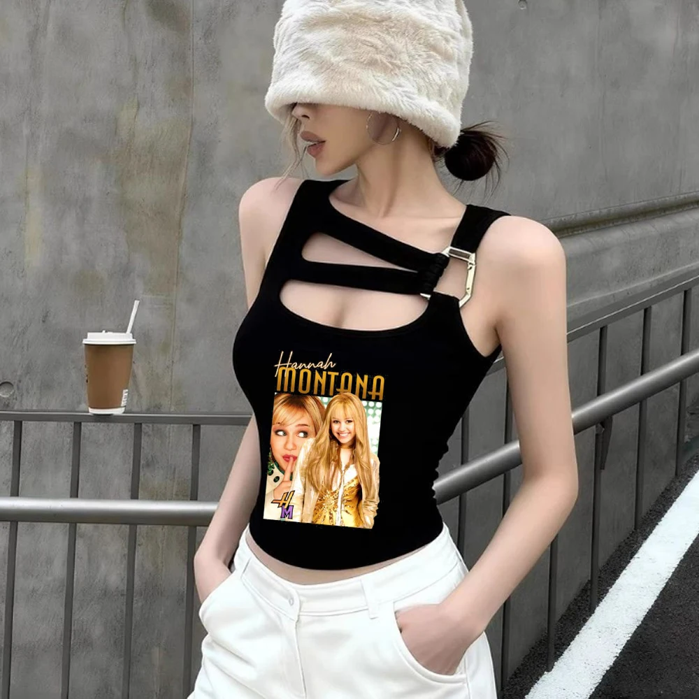 Hannah Montana cropped top girl party kawaii goth japanese harajuku shirt jojifuku 2000s cute streetwear