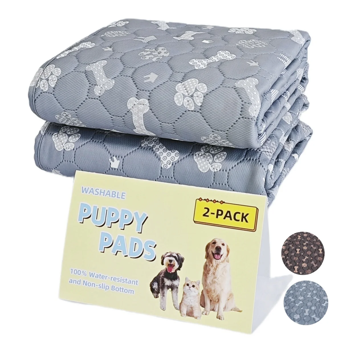 2pcs Large Pet Dog Pee Pads, Rosa Rink Washable Sleep Play Pad, Reusable Dogs Puppy Pads Pet Training Pads for Dogs