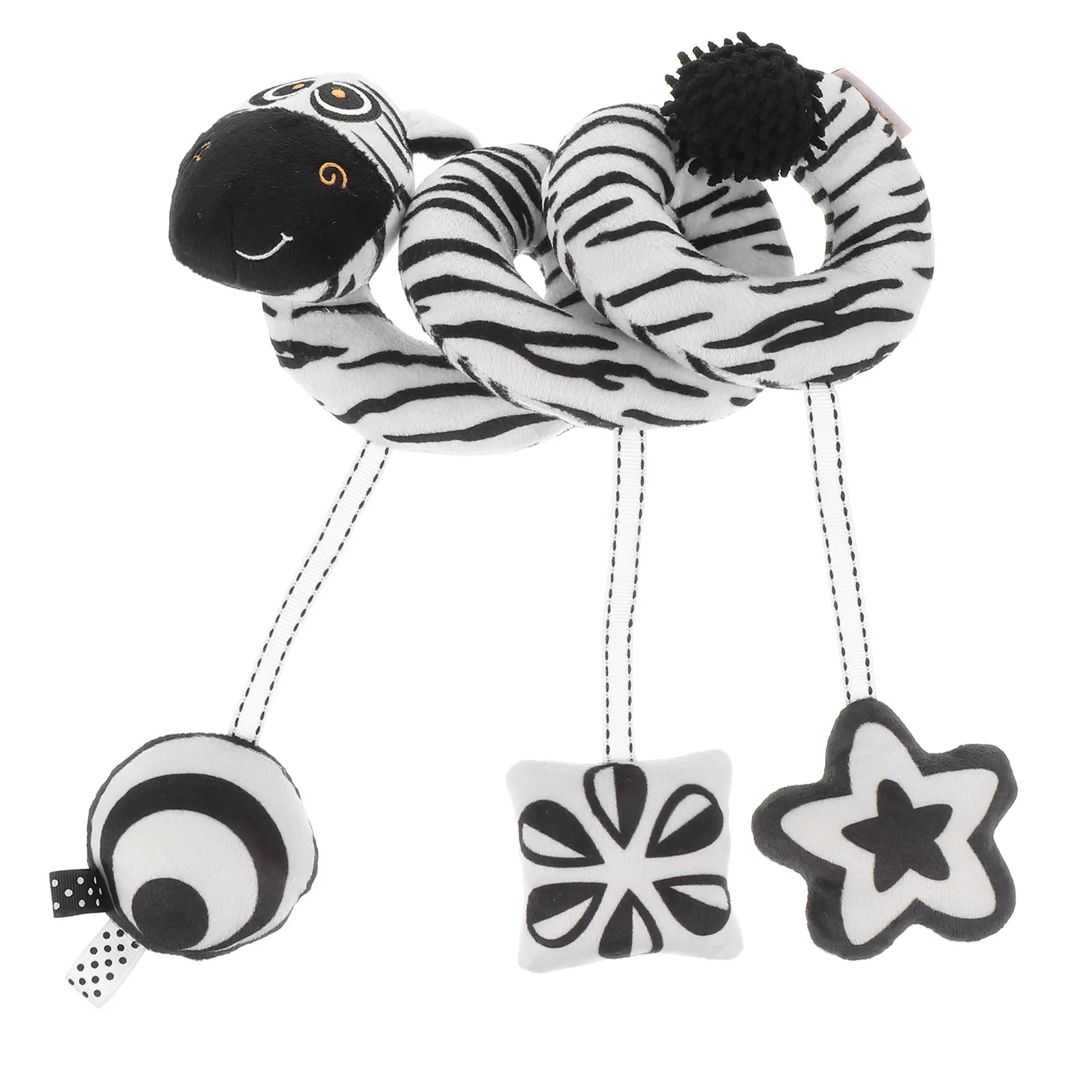 1pc Zwart Wit Zebra Wieg Zachte Doek Hangende Kinderwagen Speelbal Met Bel Babybed Decor Pasgeboren Vroege Kindertijd Ontwikkeling