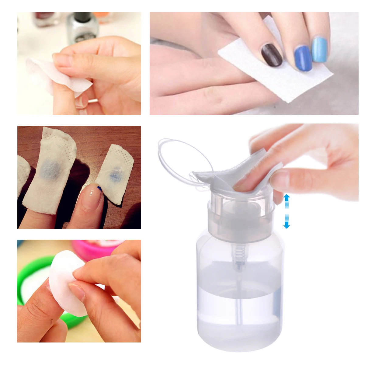 Dispenser per pompa vuota da 200ml liquido UV Gel Polish Nail Art Polish Clean Acetone Bottle Polish Cleanser Remover Bottle