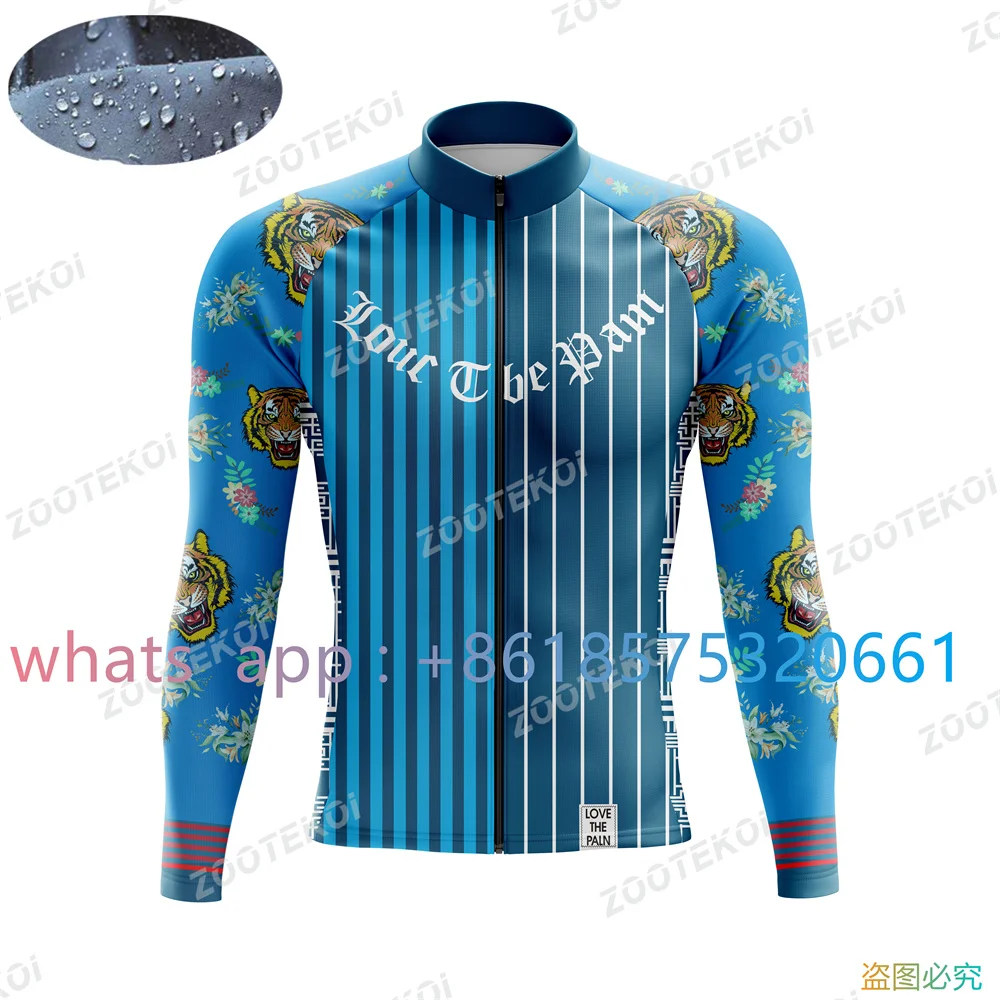 Love The Pain Waterproof Cycling Jacket Men Windproof Mtb Bike Jersey Bicycle Riding Running Snowboarding Coat 2023