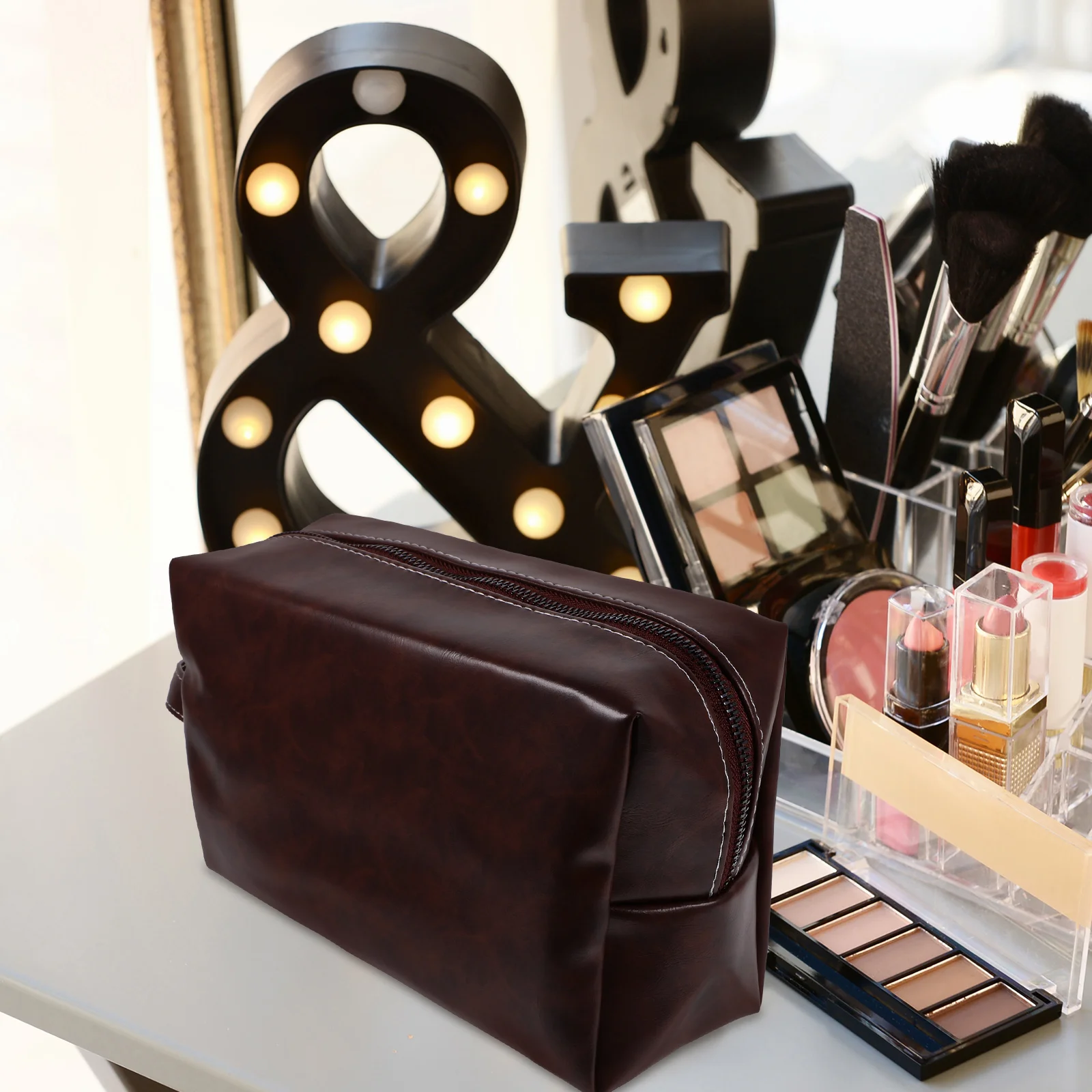 

Makeup Toiletry Bag Vintage for Men Organizer Travel Storage Pu Mens Toiletries Man