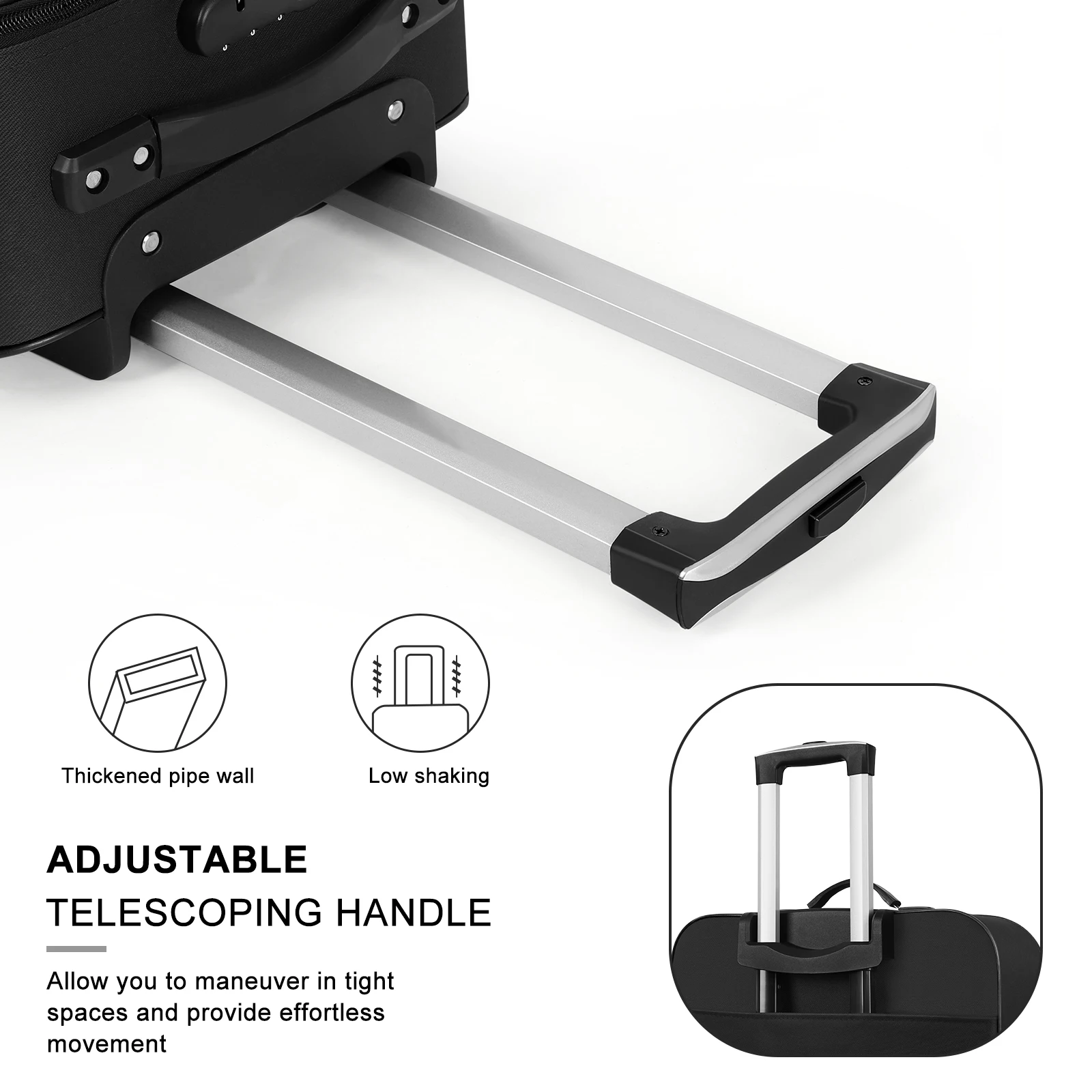 2-teiliges Gepäckset Softside-Reisekoffer mit Spinner-Rädern, 20 28-Zoll-Leichtes Koffer-Set