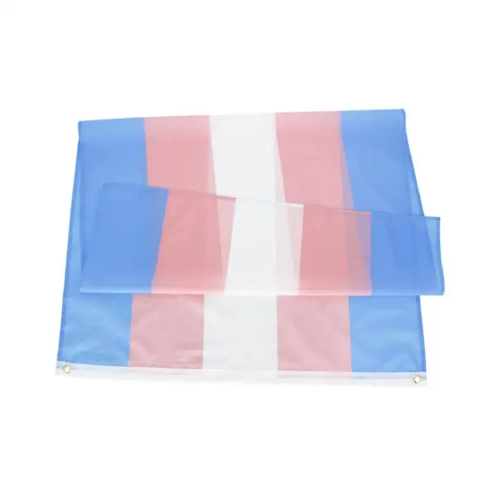 100pcs 3x5 FT Breeze Transgender Flag Pink Blue Rainbow Flags LGBT Pride Banner Flags with Brass Grommets SN4092