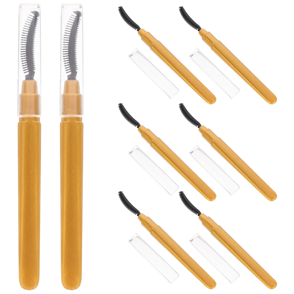 8 قطعة فرشاة رموش العين لطيف على الجلد عصا الماسكارا القابلة لإعادة الاستخدام مع غطاء السفر ودية رمش مشط قضيب مجموعة أدوات ماكياج #6