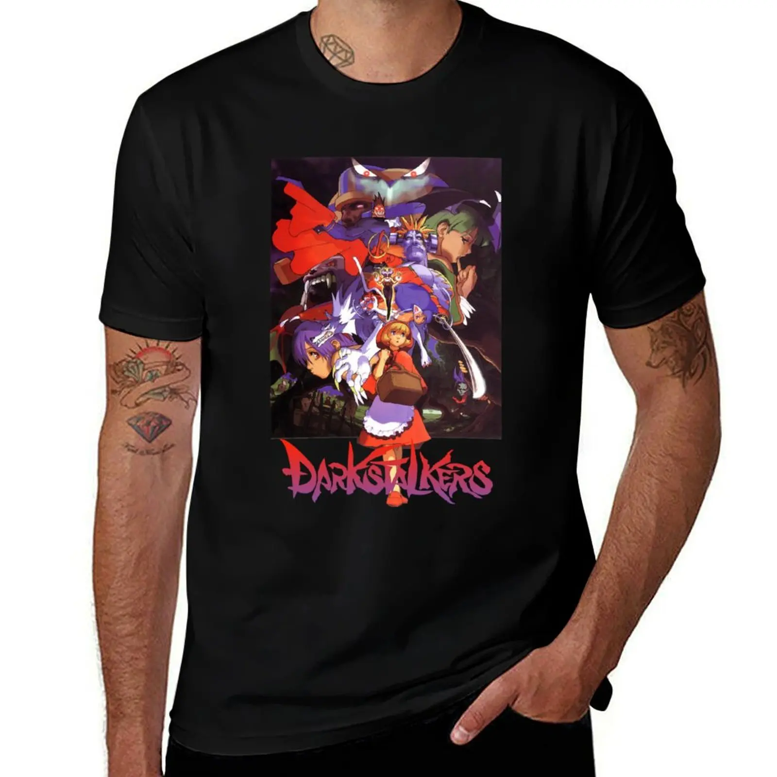 Darkstalkers - Vampire Savior - Dark Stalkers 3 T-Shirt oversized anime t shirts for men graphic