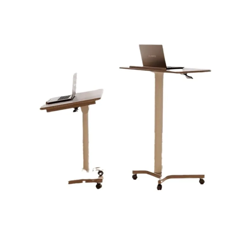 Solid wood lifting computer table removable small apartment desk home study table foldable small desk with wheels