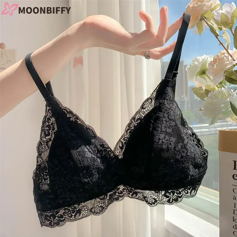 Japanese Lace Seamless Women's Underwear Sexy Push-Up Temptation Women's Bra French Comfortable Lace Inner Wear Women's Bra 2024