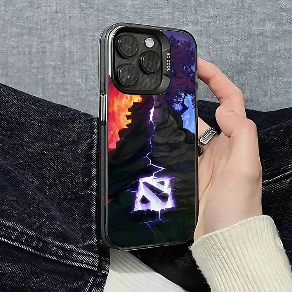 حافظة هاتف Game D-Dota 2 غطاء خلفي فضي مقاوم للصدمات لهاتف آيفون 17/16/15/14/13/12/11 Pro Max Plus