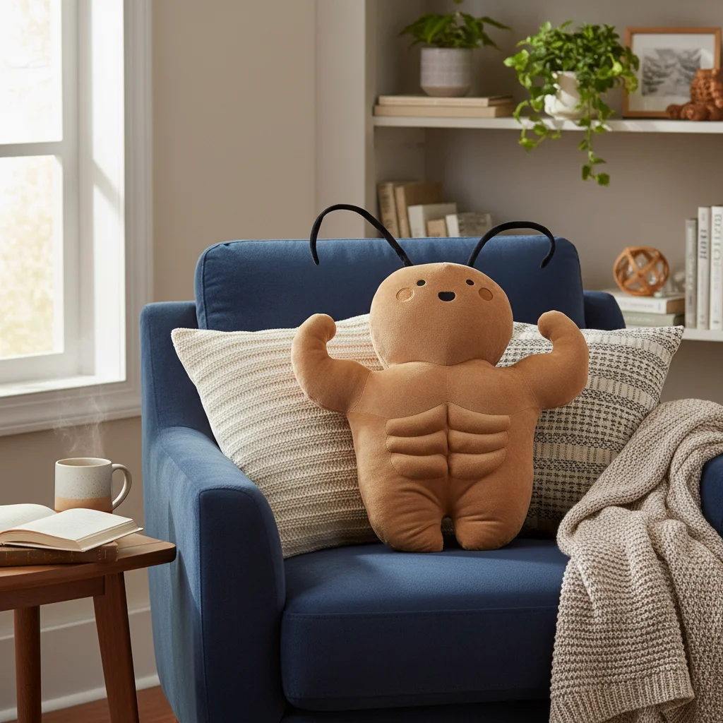 

INS Funny Muscle Huggable Cockroach Dolls Abdominal Muscle Soft Plush Toys Y2K Fitness Cockroach Hanging Pendant Car Keyring