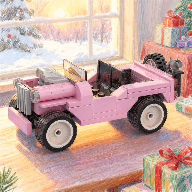 

Набор строительных блоков MOC Winona, 114 деталей, ярко-розовая версия, модель городского транспорта, конструктор, рождественский подарок, развивающая игрушка для детей