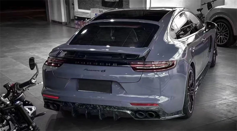 Untuk Porsche Panamera 971 2017 2018 2019 2020 2021 2022 2023 ReaI Kit Spoiler Bibir Belakang Bumper Serat Karbon