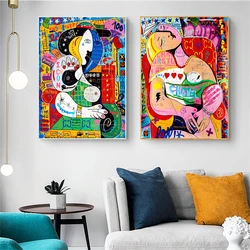 Street Graffiti Picasso Abstract Woman Wall Decor Art Poster Prints Modern Pop Home Decoration Canvas Painting Murals Pictures