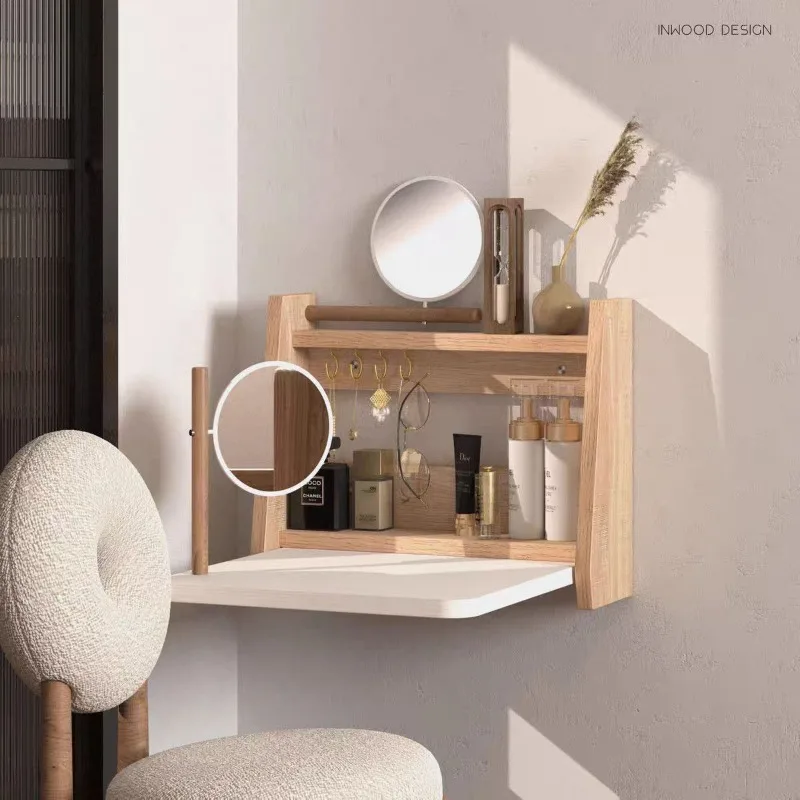 Commode table pliante de petite taille, coiffeuse murale multifonction, table