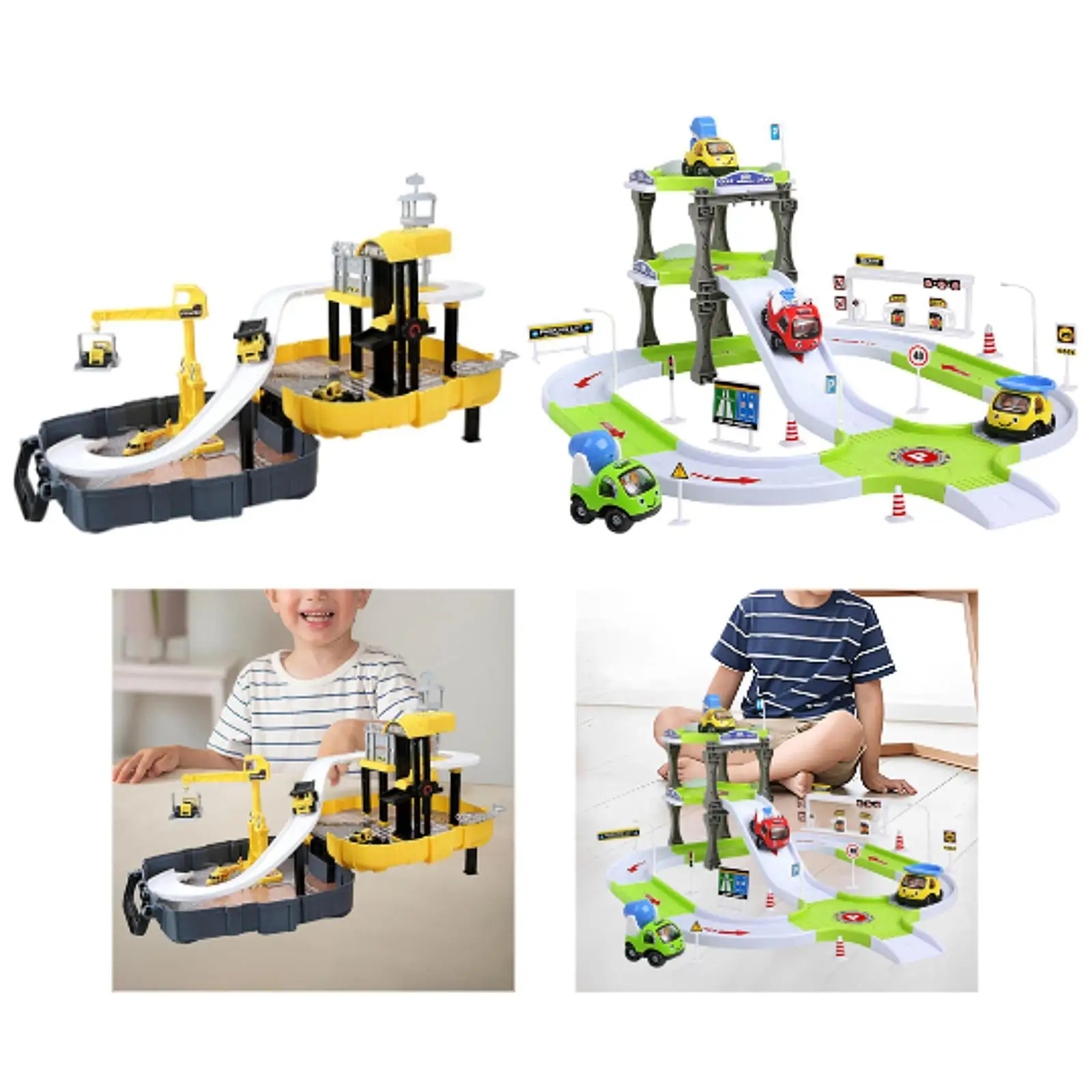 Engineering Vehicle Toys Set Race Track Car for Children Toddlers Kids