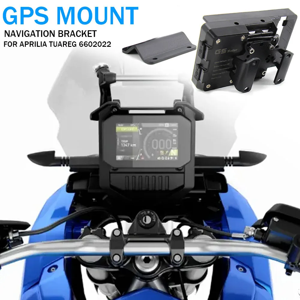 Soporte de placa de navegación GPS para motocicleta Aprilia TUAREG 660 Tuareg660 2022, carga inalámbrica y USB, nuevo